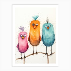 Birds On A Branch Art Print