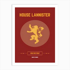 House Lannister Game Of Thrones Art Print