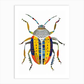 Colourful Insect Illustration June Bug 11 Art Print
