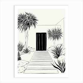 Front Door Black and White Landscape Art Print