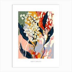 Colourful Flower Illustration Poster Babys Breath 2 Art Print