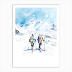 Val D Isere   France, Ski Resort Illustration 2 Art Print