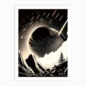 Meteor Noir Comic Space Art Print