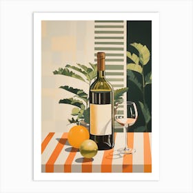 White Wine Mediterranean Still Life Art Print