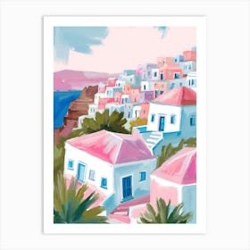 Santorini abstract painting Art Print