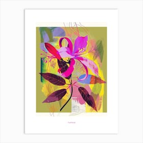 Fuchsia 1 Neon Flower Collage Poster Art Print