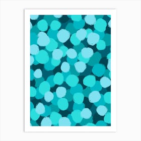 Aqua Polka Dots Art Print