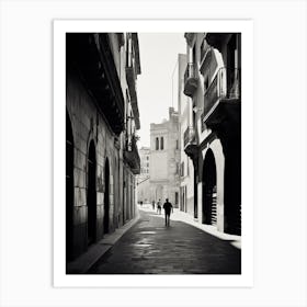 Tarragona, Spain, Black And White Analogue Photography 3 Art Print