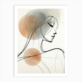 Sketched Woman Profile Art Print