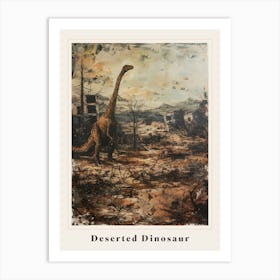 Dinosaur In A Deserted Landscape Painting 1 Poster Art Print