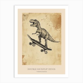 Tyrannosaurus Vintage Dinosaur Poster Art Print