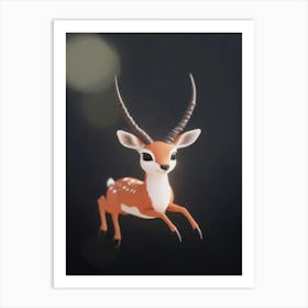 Deer Cartoon Cute Art Print