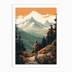 Mountaineer In The Mountains 1 Art Print