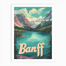 Aihrgdesign A Classic 1960s Travel Poster For Banff Art Print