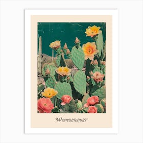 Wanderlust Vintage Catus Poster 3 Art Print