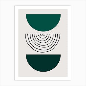 Abstract Shapes in Green Art Print