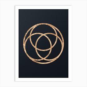 Abstract Geometric Gold Glyph on Dark Teal n.0109 Art Print