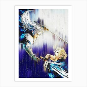 Cloud Strife Vs Kadaj Advent Children Battle Final Fantasy Art Print