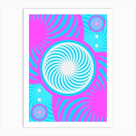 Geometric Glyph in White and Bubblegum Pink and Candy Blue n.0094 Art Print