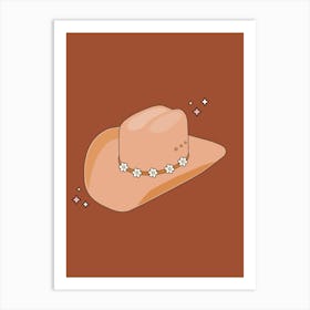 Cowboy Hat Terracotta Art Print