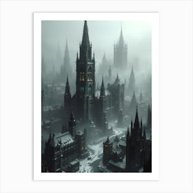 Dark Fantasy City Poster Canvas Wall Room Decor Affiche