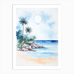 Watercolour Of Horseshoe Bay Beach   Bermuda 0 Art Print