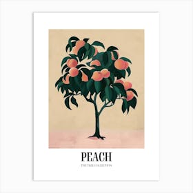 Peach Tree Colourful Illustration 1 Poster Art Print