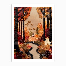 Dancer In Autumn Forest Art Print