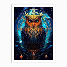 Owl At Night Art Print