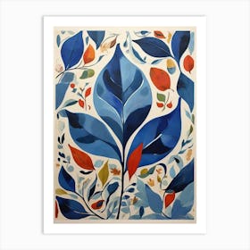 Blue Leaves art print 1 Art Print