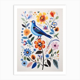 Scandinavian Bird Illustration Bluebird 3 Art Print