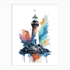 Watercolor Lighthouse Art Print