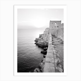 Polignano A Mare, Italy, Black And White Photography 3 Art Print
