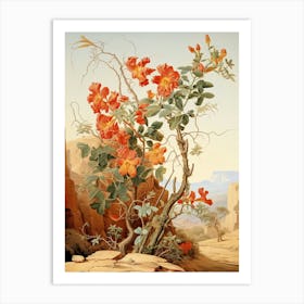 Chinese Trumpet Vine  Flower Victorian Style 0 Art Print