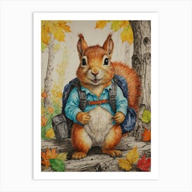 Squirrel In The Woods 6 Art Print