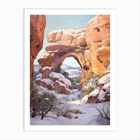 Dreamy Winter Painting Arches National Park United States 1 Art Print