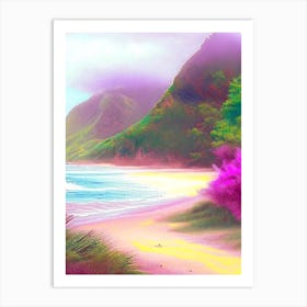 Kauai Hawaii Soft Colours Tropical Destination Art Print