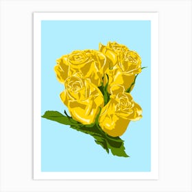 5 Yellow Roses Art Print