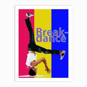 Break Dance 80s Popular Dance Illustration Art Print