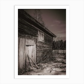 Old Barn In Winter Art Print