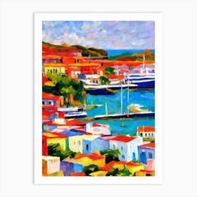 Port Of Santiago De Cuba Cuba Brushwork Painting harbour Art Print