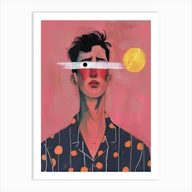 Man With Polka Dots Shirt Art Print