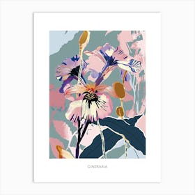 Colourful Flower Illustration Poster Cineraria 6 Art Print