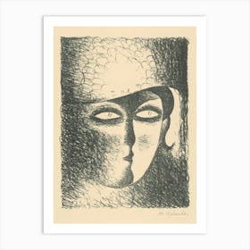 Head Of A Young Woman In A Hat, Mikuláš Galanda Art Print