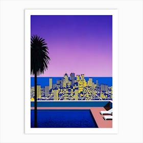 Hiroshi Nagai - City Pop At Night, Swimming Pool Art Print