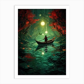 Man In A Boat Art Print