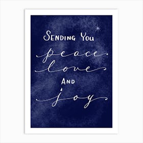 Peace Calligraphy with Star Art Print
