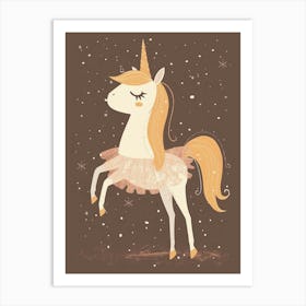 Unicorn In A Tutu Mustard Muted Pastels 1 Art Print