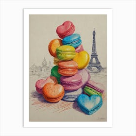 Macarons In Paris Art Print