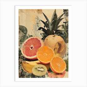 Kitsch Fruit Collage 3 Art Print